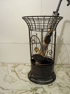 Antique Looking Copper Round Metal Wrought iron Umbrella Holder Stand