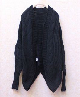 New Lady Loose Sweater Coat Wool Knit Cardigan Outwear Batwing swallow 