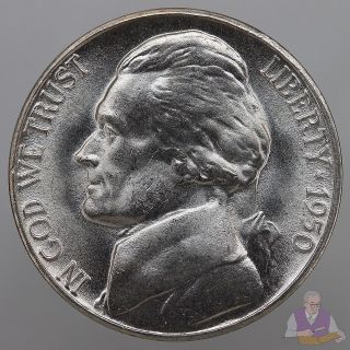 1950 d jefferson nickel bu us coin 