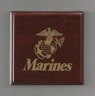 US Marine Corps Wooden Display Box for 2 Inch Challenge Coin
