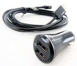   Black Dual USB Premium Car Charger Adapter+MicroU​SB Cable Universal