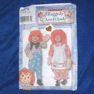 Newly listed Simplicity Raggedy Ann & Andy Costumes for Toddlers Size 