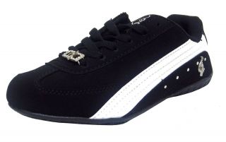   Phat PHAT CAT 2 Womens BLACK WHITE Low Top Driving Fashion Sneakers