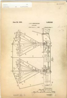 1923 vintage real patent airplane gyro plane 1459942 one day
