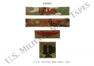Air Force MultiCam (OCP) TFDU Name Tape, Wings/Badge & Rank Set