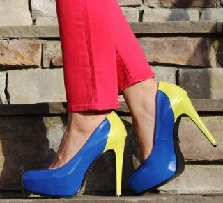 Simply Vera Wang Womens Dani Blue Green Platform High Heels Shoes 