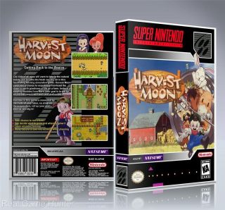 NO GAME) Custom SNES Game Case Harvest Moon (New Quality Collectors 