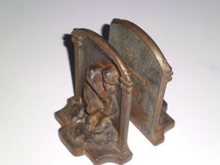 Vintage Cast Iron Circa 1920s THE THINKER Bookends Book Ends