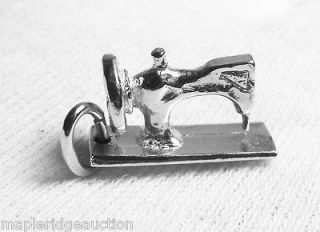 Vintage Sterling Silver 3D Antique Sewing Machine Bracelet Charm 
