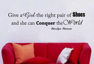   MONROE Right Shoes Conquer World Quote Vinyl Wall Window Decal Sticker