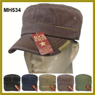   Women Military Soldier Cap Jeep Army K Pop Hat Golf Vintage Look Brown