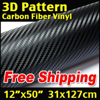   60 32 cm x 152 cm BLACK Wrap Sheet 3D Twill Weave CARBON FIBER VINYL