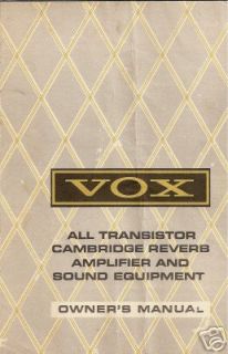vox cambridge reverb owners manual 60 s thomas organ time