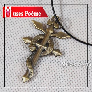   Fullmetal Alchemist Cosplay Edward Elric black necklace cross snake