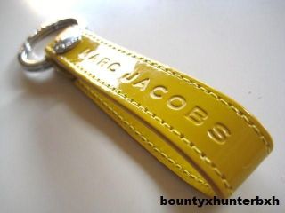 MARC JACOBS Yellow Patent Leather Keychain Key Chain Ring Loops