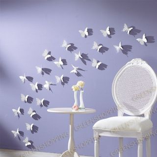 3D Effect Butterfly Wall Stickers Mural Decor Home Room 12pcs / 24pcs 