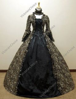 Victorian Gothic Cosplay Polyester Cotton Dress Ball Gown Prom Wedding 