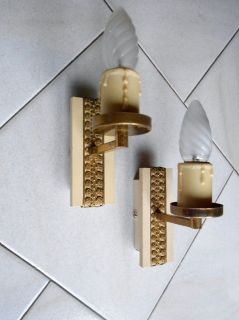   of 2 Vintage art deco French WALL SCONCES / wall lights / FIXTURES