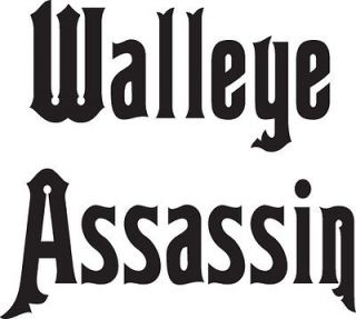 walleye assassin vinyl fishing sticker decal 7 x7 time left