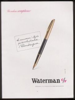 1955 waterman fountain pen vintage french print ad time left