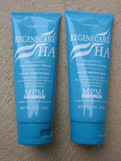 Two 3 oz REGENECARE HA Topical Anesthetic WOUND CARE Hydrogel 