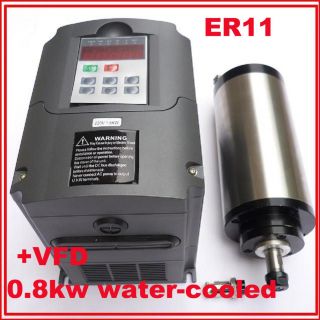 NEW TOP QUALITY ER11 WATER COOLED SPINDLE MOTOR 0.8KW AND MATCHING 