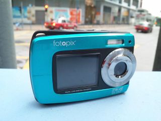 blue 18mp underwater digital camera 3m waterproof dual screen supports