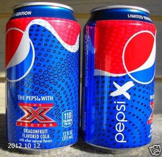2012 Pepsi X Limited Ed. EMPTY Can The Pepsi with The X Factor 