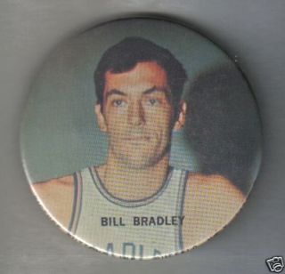 c1972 Picture Button Bill Bradley New York Knicks Princeton University 