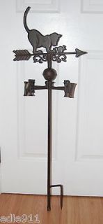 CAT WEATHERVANE on STAKE Garden Arrow CAST IRON New in Box CAT WITH 