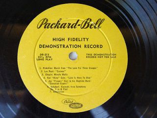 Capitol Records Packard Bell High Fidelity Record Player Demonstration 