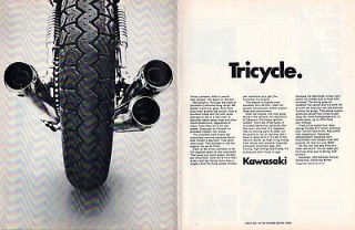1969 Kawasaki TRICYCLE 16 1/2  X10 3/4 Vintage Original 2  PAGE 