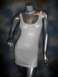 NEW $98 NALLY & MILLIE white ribbed rayon spandex blend one size tank 