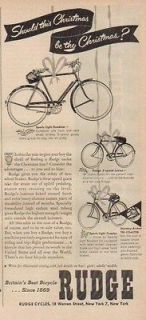 1956 Rudge Cycles Roadster Junior Coaster Vintage 1950s Bike Bicycle 