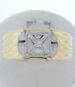 mens 10k yellow gold diamond solitaire band wedding rigid ring