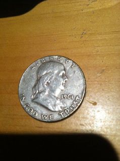 benjamin franklin 1961 d silver half dollar 90 % silver