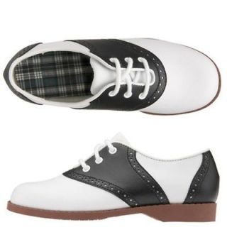 WOMENS SIZE 9 1/2 BLACK AND WHITE 50S STYLE CLASSIC SADDLE SHOES NEW 