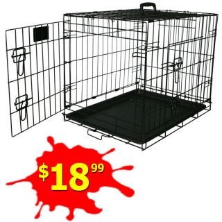 24 small folding wire dog puppy crate cage kennel includes