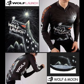   New Wolflaunch Coolmax Welding Spandex Men Long Sleeve Wolf&Mo​on