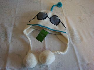 nwt kate spade bundle up ski goggle hat 100 % wool one size