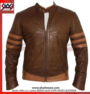 Men Wolverine Origins Biker Leather Jacket Motorcycle Jacket