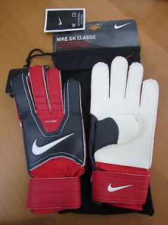 nike gk classic soccer goalkeeper gloves new black red 10
