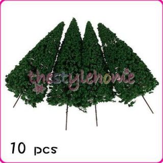 10pcs 175 HO Scale Green Scenery Landscape Model Cedar Trees 12cm 