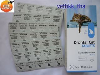 60 Tablets Drontal Cat Kitten Wormer Roundworm. Exp.01 2017. Ship out 