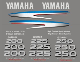 Yamaha 200 225hp 250hp 4 four stroke HPDI outboard decals graphics 