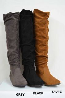 NEW Womens Over the Knee Boots Soft Faux Suede Lace 3 Color SZ 6 10 