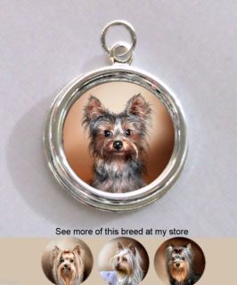 yorkshire terrier puppy silver charm pendant  12
