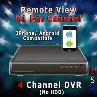 Channel DVR for Security Cameras BNC Port iPhone Android Remote H 