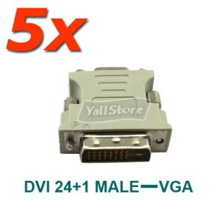 Lot of 5 x VGA Female to DVI D Male Adapter Convertor