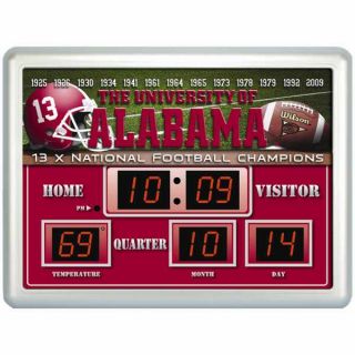 Alabama Crimson Tide 13X Champions Scoreboard Digital Wall Clock w 